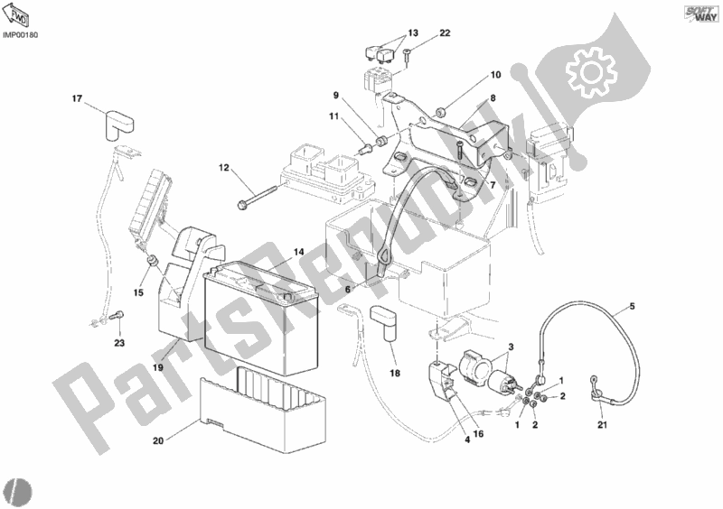 Todas as partes de Bateria do Ducati Supersport 800 SS USA 2005